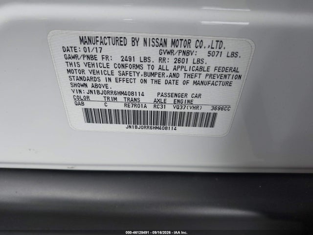 2017 Infiniti Qx50 მანქანა იყიდება აუქციონზე, vin: JN1BJ0RR6HM408114, აუქციონის ნომერი: 46128491