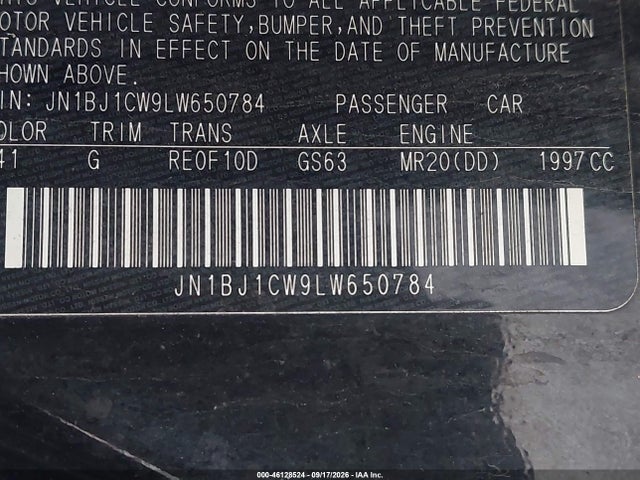 46128524 :رقم المزاد ، JN1BJ1CW9LW650784 vin ، 2020 Nissan Rogue Sport Sv Awd Xtronic Cvt مزاد بيع