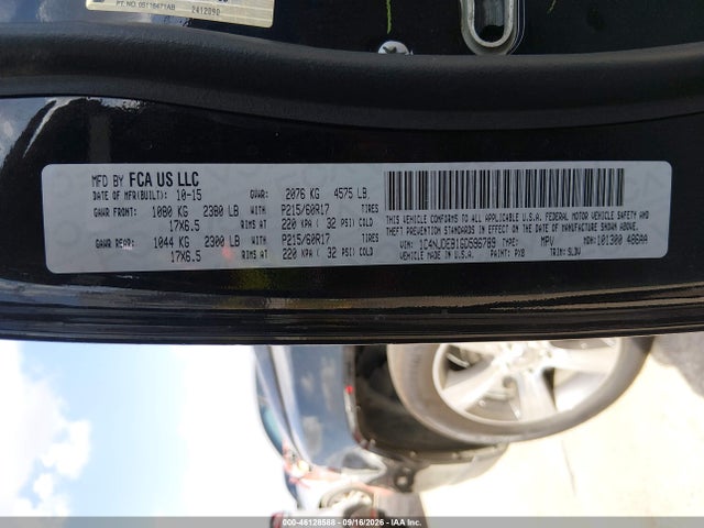 46128588 :رقم المزاد ، 1C4NJDEB1GD596789 vin ، 2016 Jeep Compass High Altitude Edition مزاد بيع