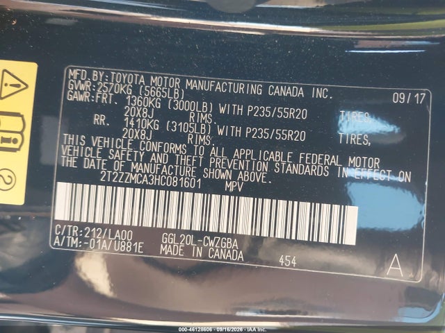 2017 Lexus Rx 350 მანქანა იყიდება აუქციონზე, vin: 2T2ZZMCA3HC081601, აუქციონის ნომერი: 46128606