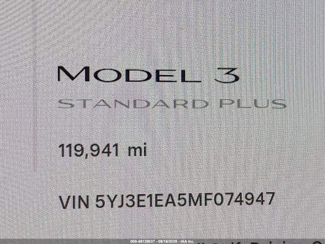 Tesla Model 3 Standard Range Plus Rear-wheel Drive 2021 5YJ3E1EA5MF074947 Image 7