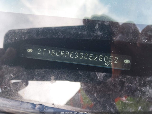 Aukcja sprzedaży 2016 Toyota Corolla Le Plus, vin: 2T1BURHE3GC528052, numer aukcji: 46128706