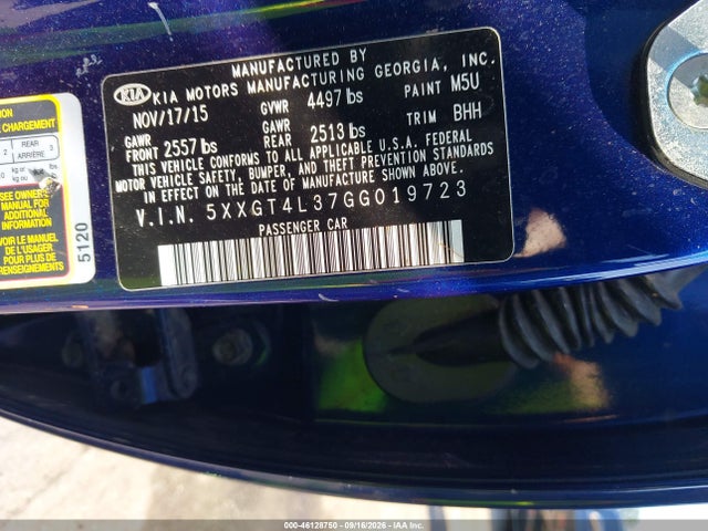 Aukcja sprzedaży 2016 Kia Optima Lx, vin: 5XXGT4L37GG019723, numer aukcji: 46128750