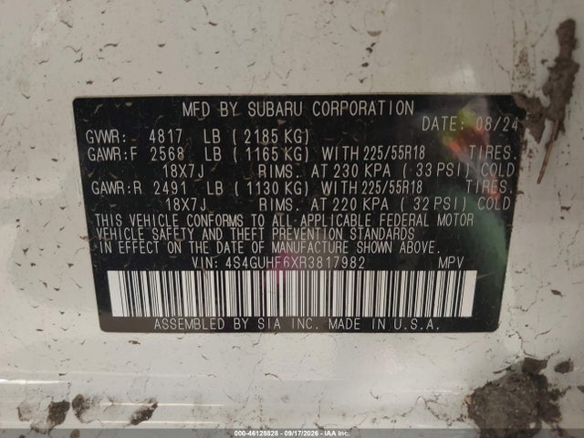 Продаж на аукціоні авто 2024 Subaru Crosstrek Sport, vin: 4S4GUHF6XR3817982, номер лоту: 46128828