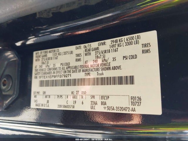 Продаж на аукціоні авто 2015 Ford F-150 Xlt, vin: 1FTEX1EP9FFB79271, номер лоту: 46128841