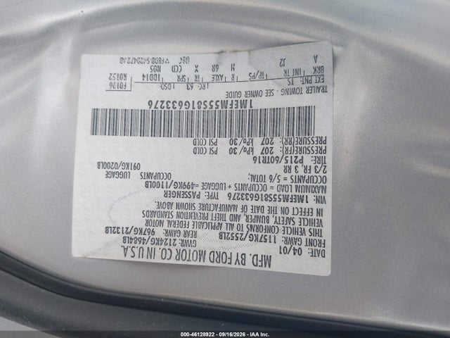 Auction sale of the 2001 Mercury Sable Ls Premium, vin: 1MEFM55S81G633276, lot number: 46128922