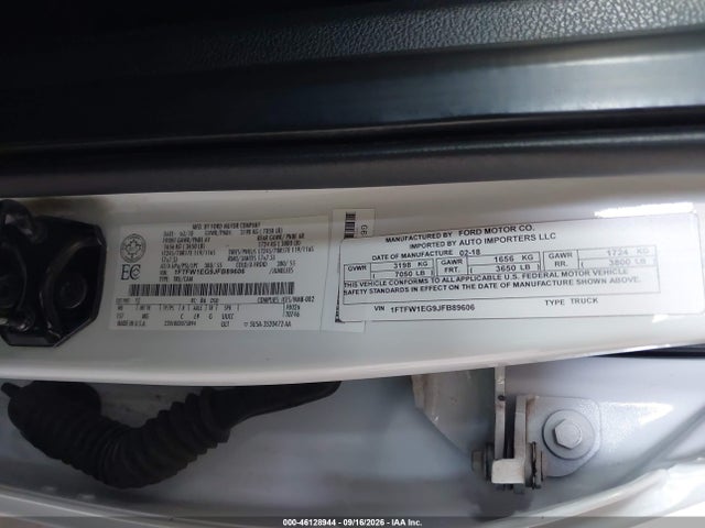 1FTFW1EG9JFB89606 Ford F-150 Xlt