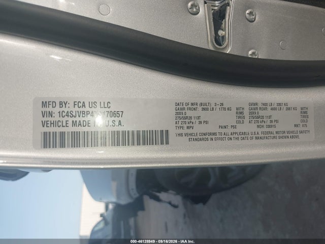 Aukcja sprzedaży 2026 Jeep Grand Wagoneer Limited Altitude 4x4, vin: 1C4SJVBP4TS170657, numer aukcji: 46128949
