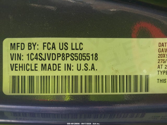 Продаж на аукціоні авто 2023 Jeep Wagoneer Series Iii 4x4, vin: 1C4SJVDP8PS505518, номер лоту: 46129006