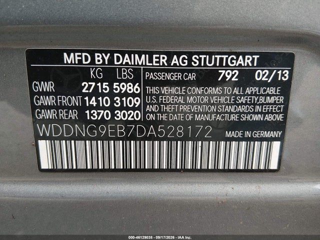 Продажа на аукционе авто 2013 Mercedes-benz S 550 4matic, vin: WDDNG9EB7DA528172, номер лота: 46129038