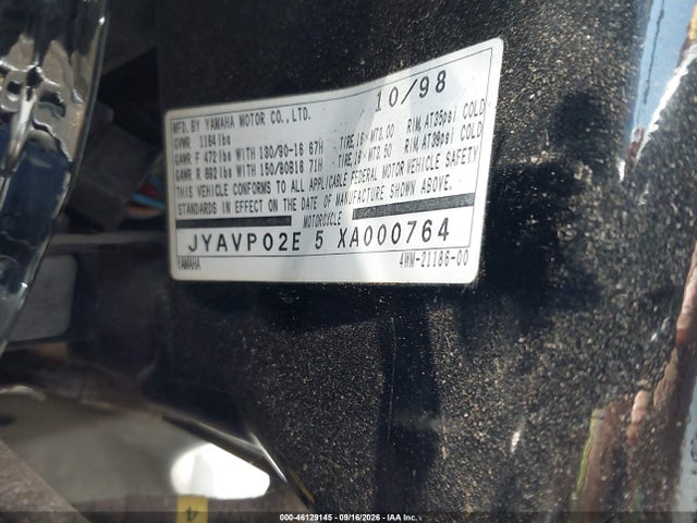 1999 Yamaha Xv1600 Al მანქანა იყიდება აუქციონზე, vin: JYAVP02E5XA000764, აუქციონის ნომერი: 46129145