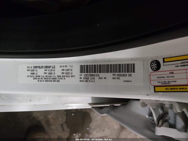 Продажа на аукционе авто 2011 Chrysler 200 Touring, vin: 1C3BC1FB0BN613101, номер лота: 46129150