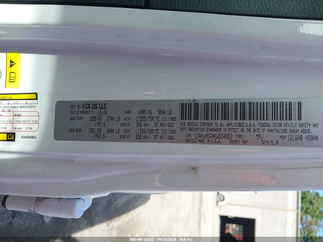 46129332 :رقم المزاد ، 1C4HJXEGXKW554953 vin ، 2019 Jeep Wrangler Unlimited Moab 4x4 مزاد بيع