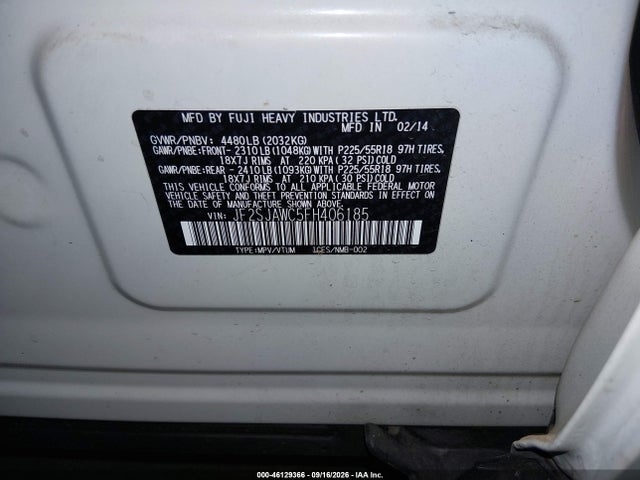 JF2SJAWC5FH406185 Subaru Forester 2.5i Touring
