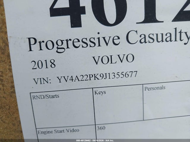 Auction sale of the 2018 Volvo Xc90 T6 Momentum, vin: YV4A22PK9J1355677, lot number: 46129462