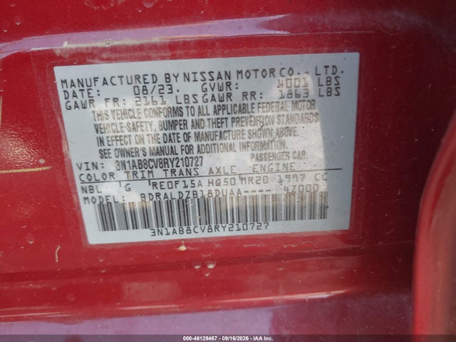 Aukcja sprzedaży 2024 Nissan Sentra Sv Xtronic Cvt, vin: 3N1AB8CV8RY210727, numer aukcji: 46129467