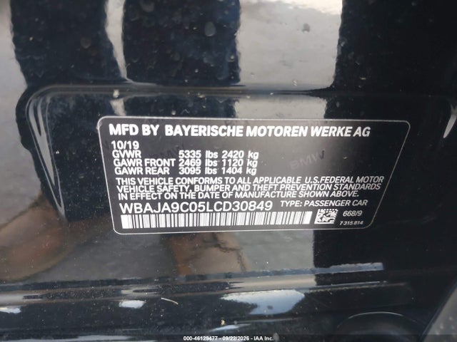BMW 530e Iperformance 2020 WBAJA9C05LCD30849 Image 9