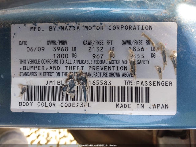 Продажа на аукционе авто 2010 Mazda Mazda3 I Touring, vin: JM1BL1SG1A1165583, номер лота: 46129518