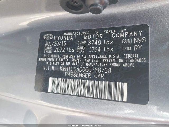 KMHTC6AD0GU268733 Hyundai Veloster
