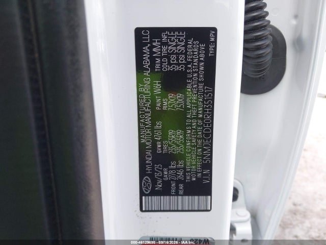 Продажа на аукционе авто 2024 Hyundai Tucson Limited, vin: 5NMJECDE0RH351517, номер лота: 46129695