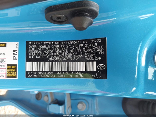 Toyota Corolla Xse 2022 JTNC4MBE9N3183675 Image 9