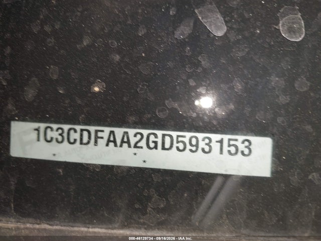 46129734 :رقم المزاد ، 1C3CDFAA2GD593153 vin ، 2016 Dodge Dart Se مزاد بيع