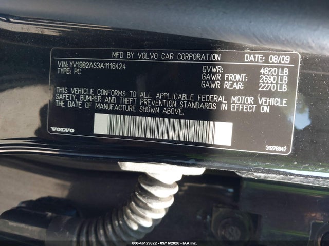 Продаж на аукціоні авто 2010 Volvo S80 3.2, vin: YV1982AS3A1116424, номер лоту: 46129822