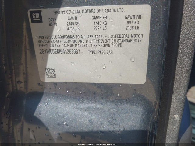 Продажа на аукционе авто 2010 Chevrolet Impala Ltz, vin: 2G1WC5EM9A1253987, номер лота: 46129882