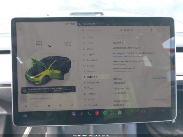 46130034 :رقم المزاد ، 7SAYGDEE8NF480200 vin ، 2022 Tesla Model Y Long Range Dual Motor All-wheel Drive مزاد بيع