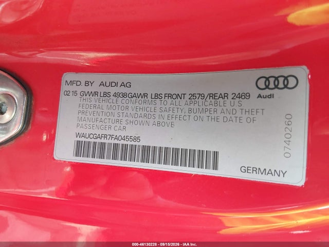 Audi S5 3.0t Premium Plus 2015 WAUCGAFR7FA045585 Image 9