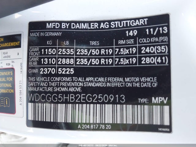 2014 Mercedes-benz Glk 350 მანქანა იყიდება აუქციონზე, vin: WDCGG5HB2EG250913, აუქციონის ნომერი: 46130233