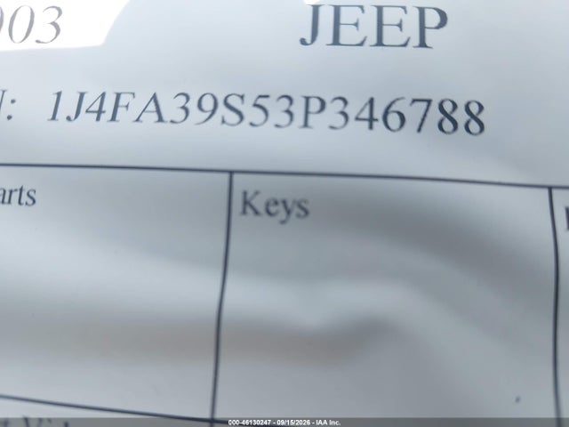 Aukcja sprzedaży 2003 Jeep Wrangler X, vin: 1J4FA39S53P346788, numer aukcji: 46130247