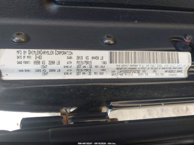 Aukcja sprzedaży 2003 Jeep Wrangler X, vin: 1J4FA39S53P346788, numer aukcji: 46130247