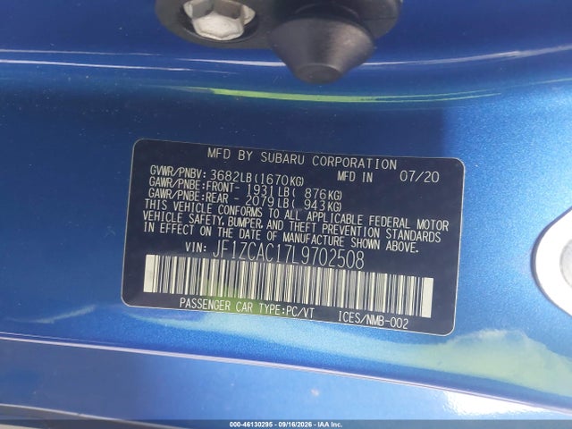 Продажа на аукционе авто 2020 Subaru Brz Limited, vin: JF1ZCAC17L9702508, номер лота: 46130295