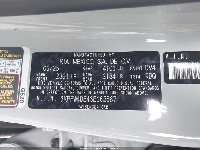 Aukcja sprzedaży 2025 Kia K4 Gt-line, vin: 3KPFW4DE4SE165887, numer aukcji: 46130323