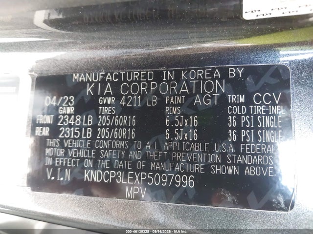 Aukcja sprzedaży 2023 Kia Niro Lx, vin: KNDCP3LEXP5097996, numer aukcji: 46130328
