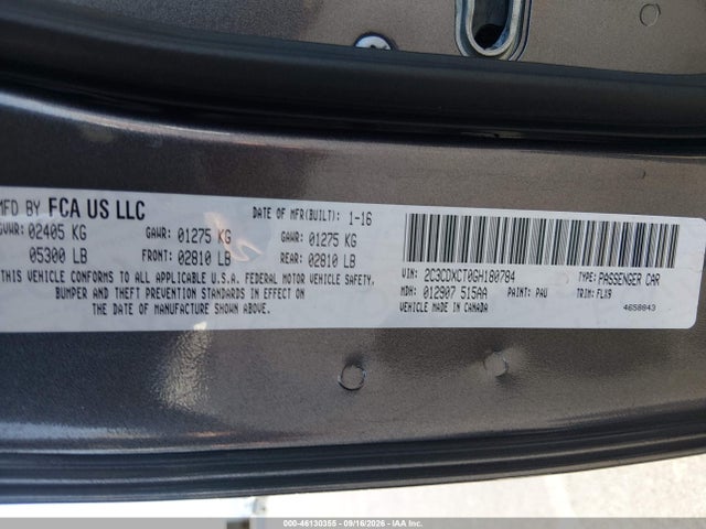 Продаж на аукціоні авто 2016 Dodge Charger Road/track, vin: 2C3CDXCT0GH180784, номер лоту: 46130355