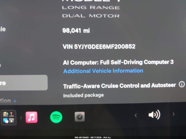 5YJYGDEE6MF200852 Tesla Model Y Long Range Dual Motor All-wheel Drive