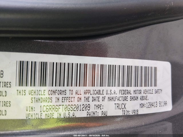 RAM 1500 St 2016 1C6RR6FT0GS201209 Image 9
