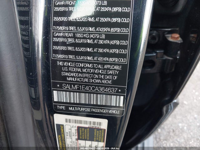 Aukcja sprzedaży 2012 Land Rover Range Rover Supercharged, vin: SALMF1E40CA364637, numer aukcji: 46130417