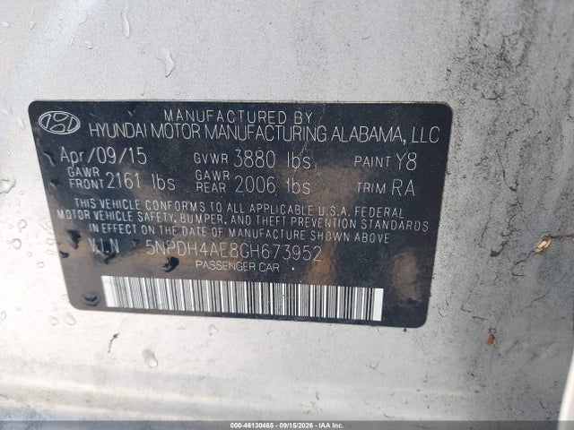 Hyundai ELANTRA SE 2016 5NPDH4AE8GH673952 Image 9
