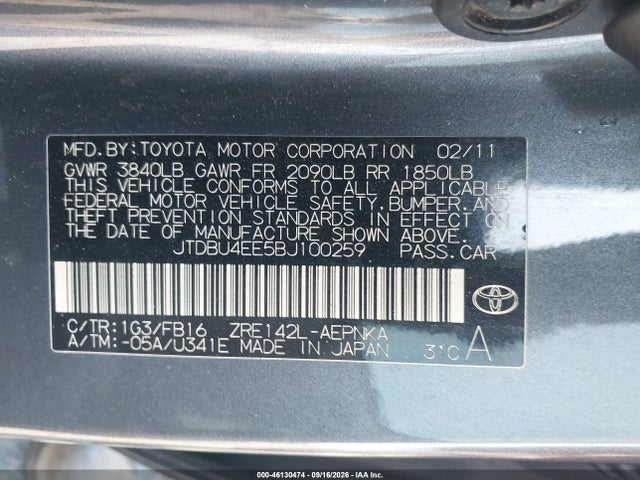 Продажа на аукционе авто 2011 Toyota Corolla Le, vin: JTDBU4EE5BJ100259, номер лота: 46130474