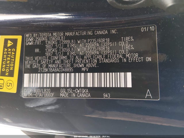 Aukcja sprzedaży 2010 Lexus Rx 350, vin: 2T2BK1BA8AC048895, numer aukcji: 46130498