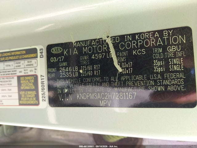 KIA Sportage Lx 2017 KNDPM3AC2H7281167 Image 9