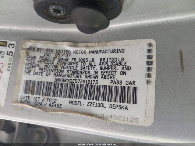 Продаж на аукціоні авто 2007 Toyota Corolla S, vin: 1NXBR32E57Z919175, номер лоту: 46130642