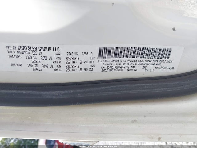 46130779 :رقم المزاد ، 2C4RC1BG8DR656702 vin ، 2013 Chrysler Town & Country Touring مزاد بيع