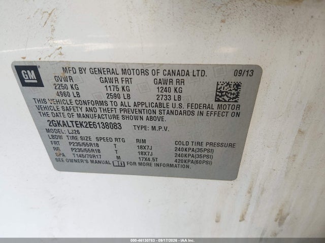 Продаж на аукціоні авто 2014 Gmc Terrain Slt-2, vin: 2GKALTEK2E6138083, номер лоту: 46130783
