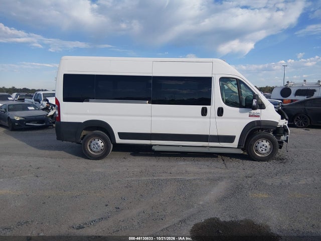 2022 Ram Promaster 2500 Window Van High Roof 159 Wb მანქანა იყიდება აუქციონზე, vin: 3C6LRVPG6NE110043, აუქციონის ნომერი: 46130833