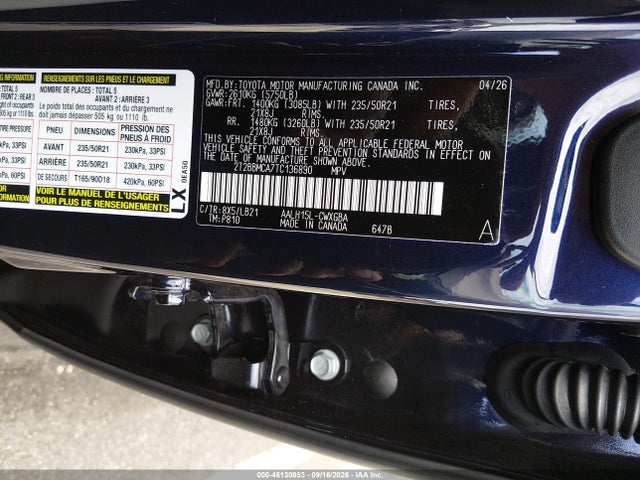 Продажа на аукционе авто 2026 Lexus Rx 350h Premium+, vin: 2T2BBMCA7TC136890, номер лота: 46130853