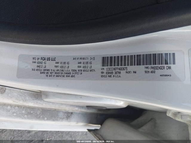 46130888 :رقم المزاد ، 1C3CCCAB7FN683675 vin ، 2015 Chrysler 200 Limited مزاد بيع